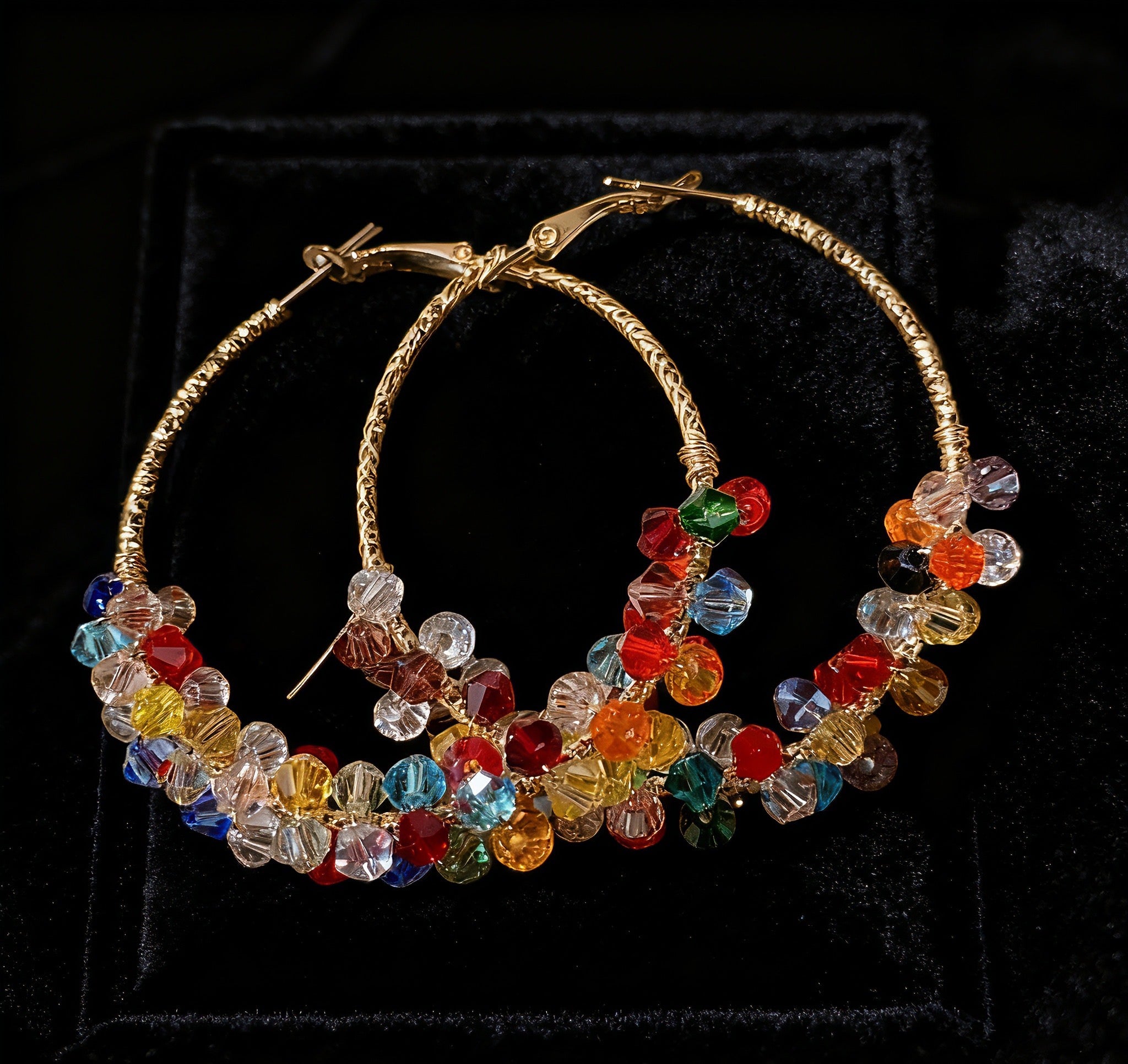 Fashionable and slim colorful ins style rainbow earrings
