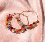 Fashionable and slim colorful ins style rainbow earrings