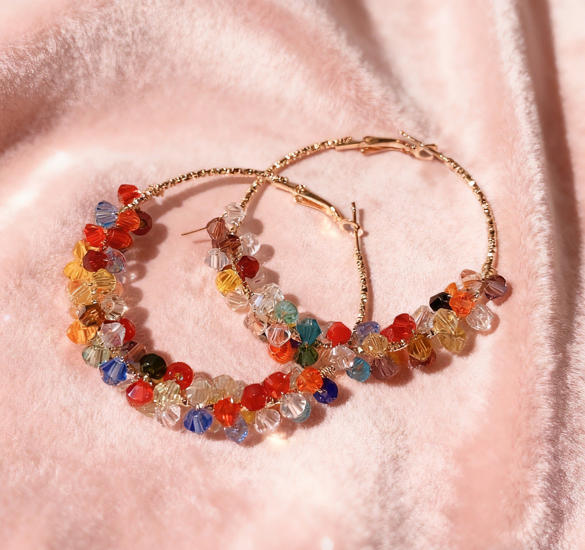 Fashionable and slim colorful ins style rainbow earrings
