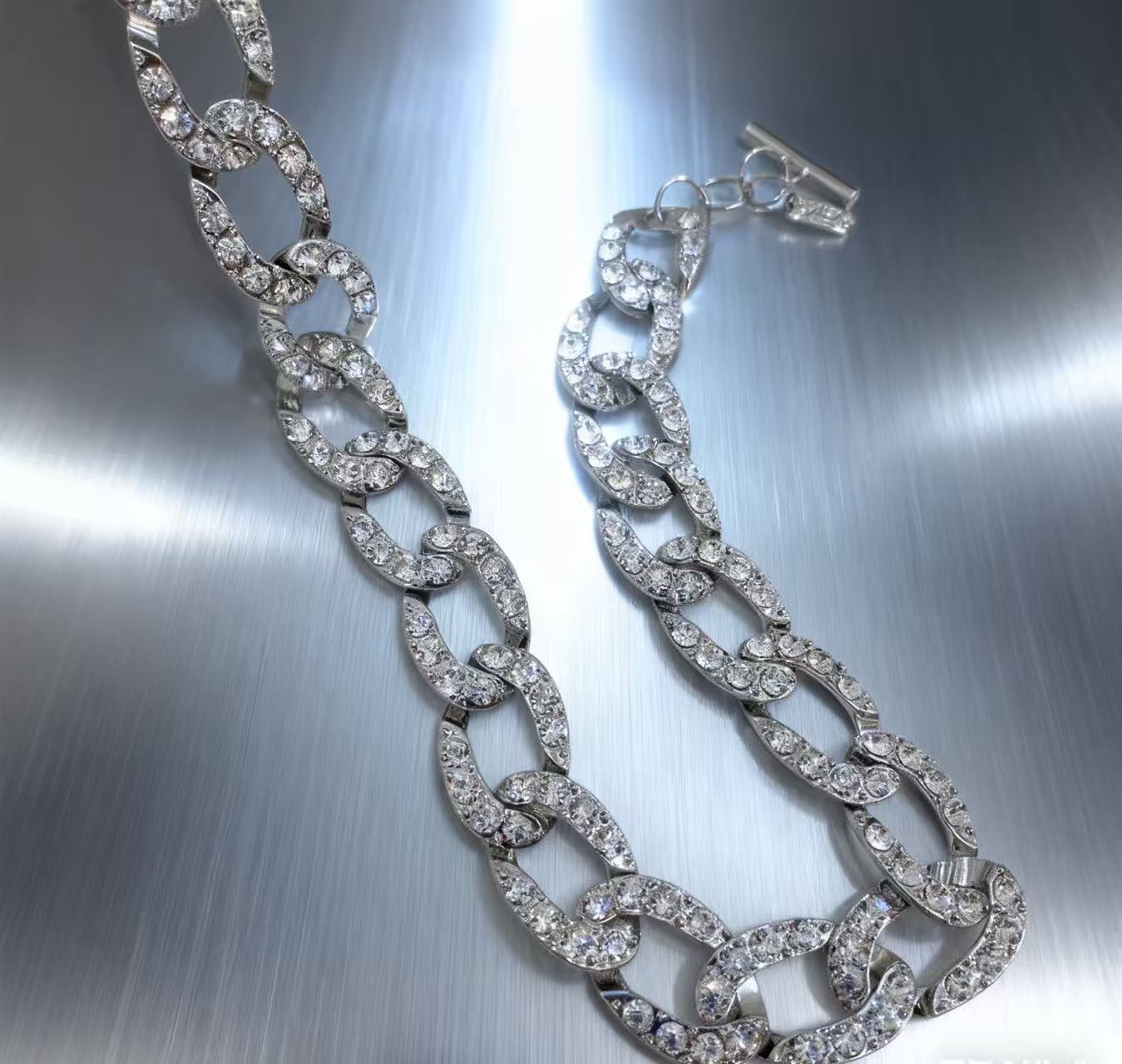 Fashionable Cuban diamond thick chain necklace