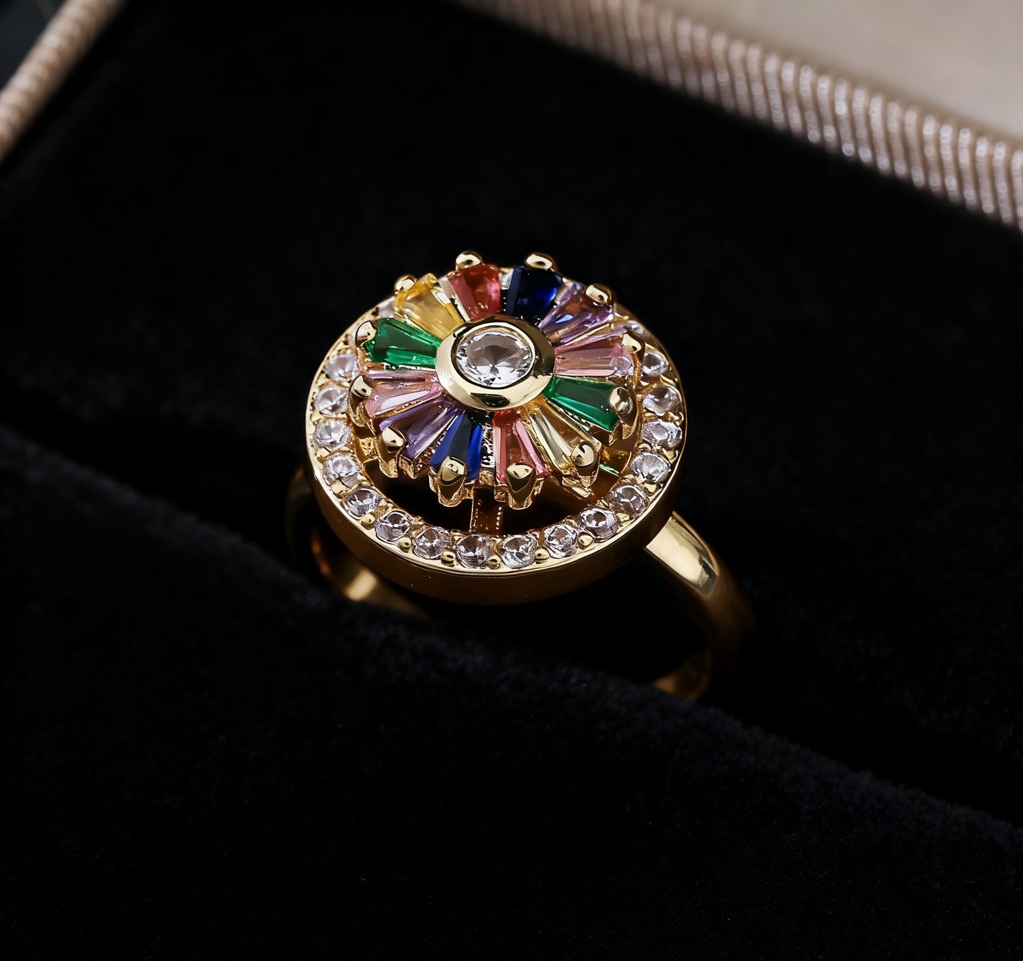 Hot selling rotating ring with micro-zirconia, luxurious and exquisite snowflake design, versatile full diamond jewelry