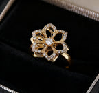 Hot selling rotating ring with micro-zirconia, luxurious and exquisite snowflake design, versatile full diamond jewelry