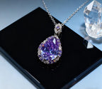 Flashing S925 silver water drop charm purple diamond three-piece set