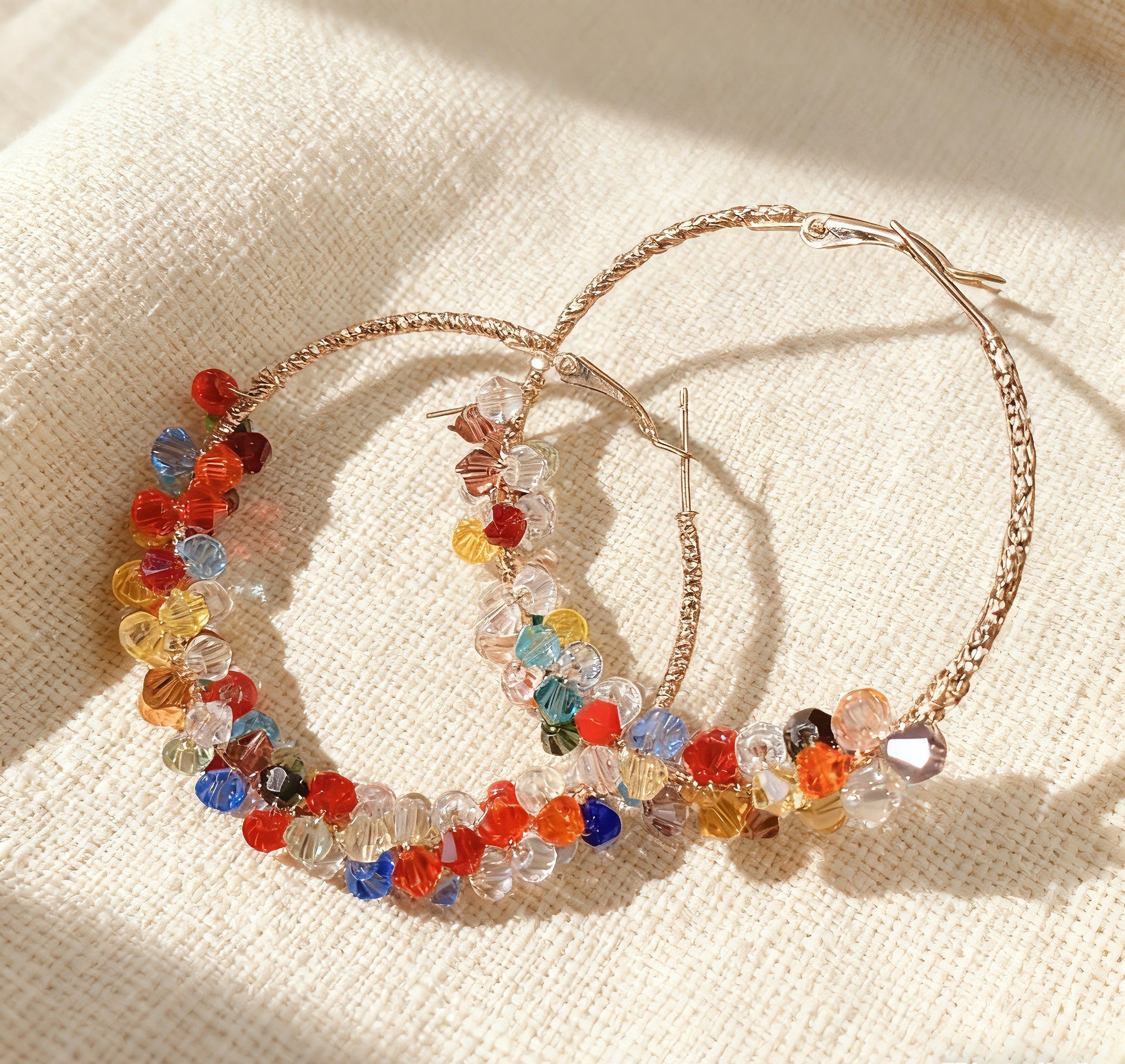 Fashionable and slim colorful ins style rainbow earrings