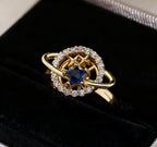 Hot selling rotating ring with micro-zirconia, luxurious and exquisite snowflake design, versatile full diamond jewelry