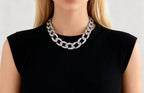 Fashionable Cuban diamond thick chain necklace