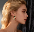 Christmas jewelry diamond snowflake earrings light luxury high-end fashion creative pearl earrings for women