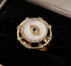 Hot selling rotating ring with micro-zirconia, luxurious and exquisite snowflake design, versatile full diamond jewelry