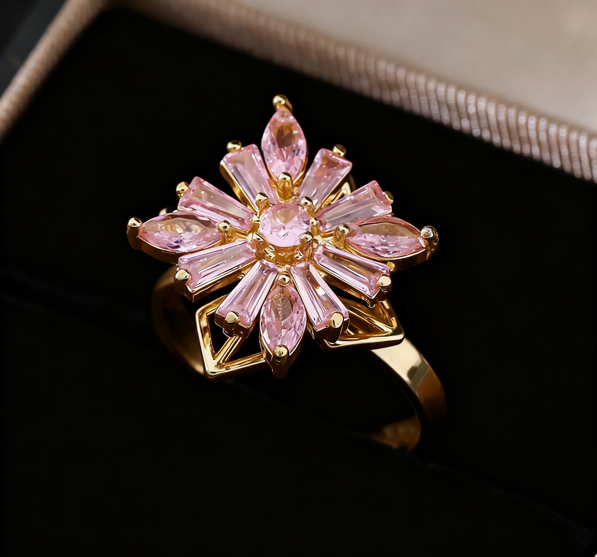 Hot selling rotating ring with micro-zirconia, luxurious and exquisite snowflake design, versatile full diamond jewelry