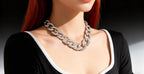 Fashionable Cuban diamond thick chain necklace