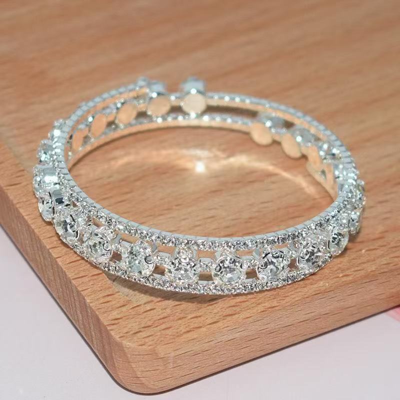 Rhinestone full diamond wrapped bracelet ins niche open bracelet crystal versatile high-end women's model